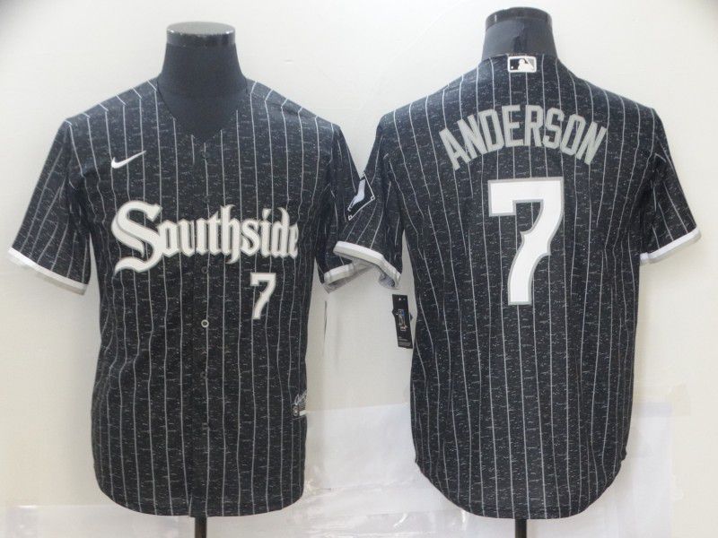 Men Chicago White Sox #7 Anderson Black City Edition Nike Game 2021 MLB Jersey1->chicago white sox->MLB Jersey